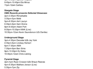 MOVEMENT DETROIT 2023 SUNDAY SCHEDULE