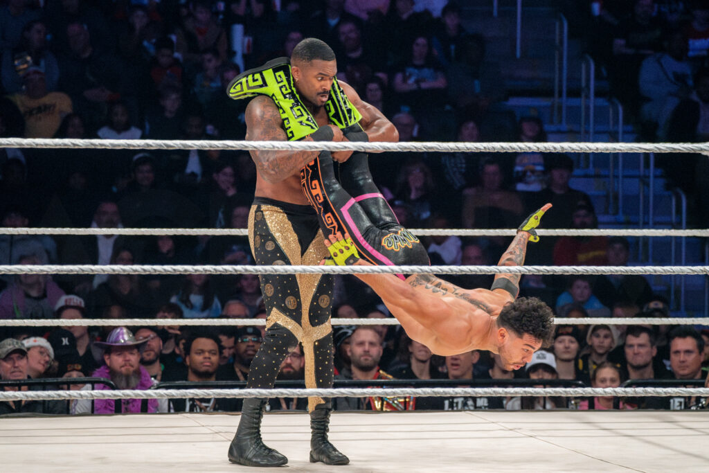 22_WWE_MONTEZ FORD THE STREET PROFITS AND LATINO WORLD ORDER LWO_WWE HOLIDAY TOUR 2023_AMI NICOLE ACRONYM