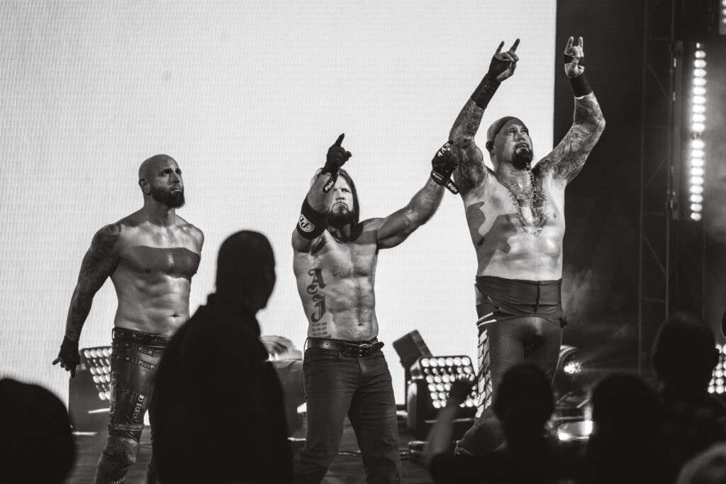 40_WWE_AJ STYLES, LUKE GALLOWS, KARL ANDERSON, THE OC_WWE HOLIDAY TOUR 2023_AMI NICOLE ACRONYM